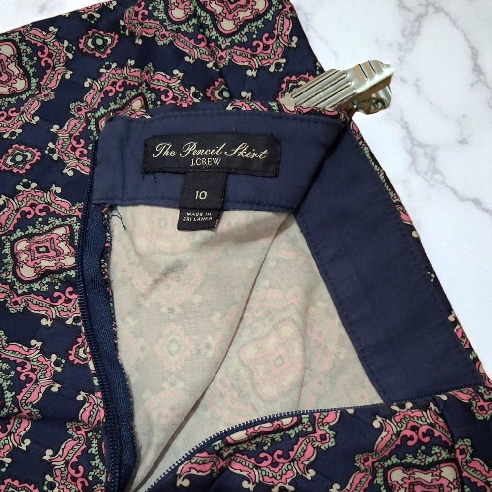 EUC J. Crew Sz. 10 Mandela Printed The Pencil‎ Skirt - Picture 3 of 7